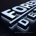 OEM advertising waterproof  illuminated design letters  company name 3d acrylic led logo sign baked backing board signage